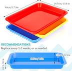 Tessco for you 3 Pcs Kitten Litter Box 17.3 x 13.6 x 1.6 Inch Shallow Low Entry Open Cat Litter Box Waterproof Plastic Small Rabbit Pan Tray Travel Toilet for Senior Cat Kitten Training