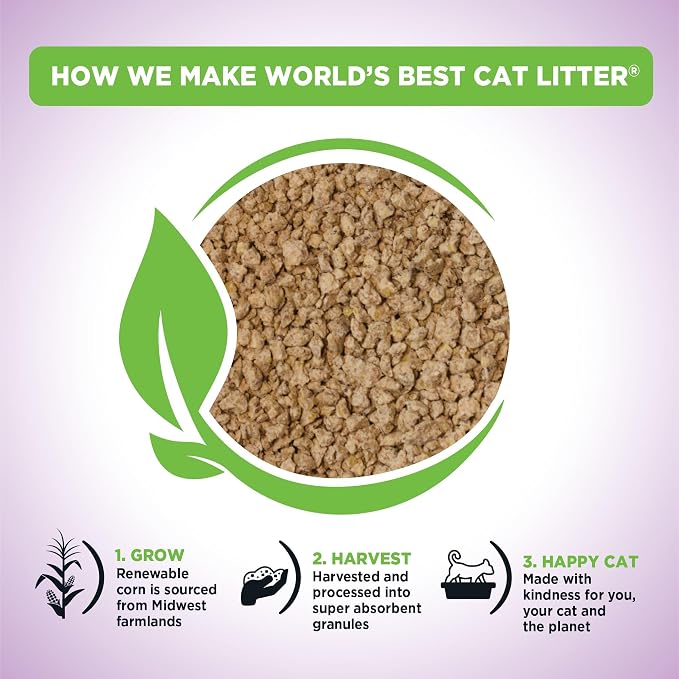 World's Best Cat Litter, Lavender Scented, Long-Lasting Odor Control, 32 lb