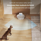 uahpet Wireless Cat Water Fountain Stainless Steel Pro, External Pump Battery Operated Pet Waterer, Dog Drinking Dispenser with Water Level Window, 67oz/2L