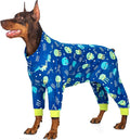 Dog Pajamas for Small to Medium Dogs, Soft Stretchy Lightweight Dog Onesie, Blue Jellyfish Print, Breathable Full Body Dog PJs for Recovery, Sleeping & Calming (Large, 20–30 lbs)