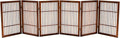 Urnporium Pet Dog Gate Freestanding, Strong Durable Folding Wooden Fence, Portable Acacia Hardwood Safety Barrier for Indoor & Outdoor Use (Brown Pet Gate, 6 Panel 30" Tall)