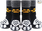 PUPTECK Anti Slip Dog Socks with Double Grippers for Hardwood Floors, Shoes for Hot/Cold Pavement, Boots & Paws Protectors to Prevent Licking, Traction Booties for Senior Small Large Dogs