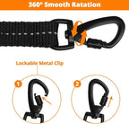 Long Dog Leash 20 FT: Heavy Duty Rope Leashes for Dogs Training with Swivel Lockable Hook Reflective Threads Bungee and Padded Handle - Dog Lead for Large Small Medium Dogs Outside Walking Hiking