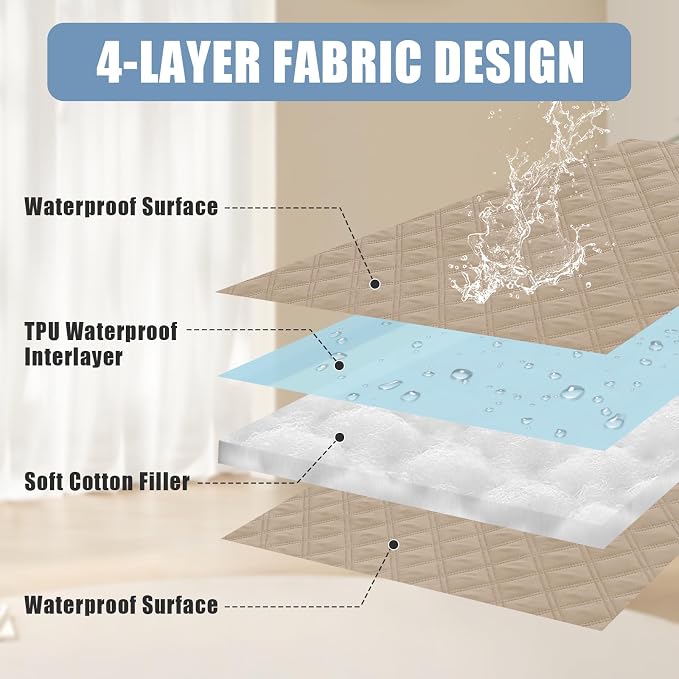 Smiry Waterproof Reversible Pet Couch Covers for Dogs | Pet Friendly, Soft Fabric, Washable Sofa Furniture Protector for Dogs Cat Kids, Checkered (30"x70", Taupe/Taupe)