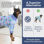 Spark Paws Dog Surgery Recovery Suit – Dog Recovery Suit After Surgery, Anti-Lick Dog Onesie, Abdominal Wound Protector, Soft Cone Alternative for Spay Neuter Male Female Pet Recovery - Donuts - 5XL