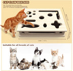 Cat Scratch Puzzle Enrichment Box, Large Solid Wood with Sandpaper Inside | Cat Nail File Enrichment Box with Sandpaper Inside, Cat Nail File Box Stress Free Alternative to Clippers and Grinders