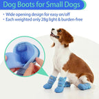 MIGOHI Reflective Dog Shoes for Small Dogs,Small Dog Boots & Paw Protectors for Summer Hot Pavement Hardfloors with Anti Slip Waterproof Rubber Grip Sole,Dog Booties for Indoor Outdoor Walking Running