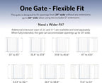 Midwest 39" Steel Walk-Thru Dog Gate, White | Pressure Mounted, Expands 29.5"- 38" Wide, Auto-Close Door, Spring-Loaded Latch, Includes Two 3" Extensions
