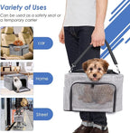 SlowTon Dog Booster Car Seat, Reinforce Metal Frame Safe Pet Car Seat with Seatbelt & Waterproof Pee Pad & Top Cover | Portable Collapsible Puppy Carrier Bag | for Small Dogs Cats (with Soft Pad)