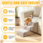 Dog Steps with Beside Pet Bed Set for Bed Window Sofa Dog Window Perch with Stairs for Small Pets Pet Steps and Window Perch with Sturdy Metal Frame and Soft Cushion for Small Dogs (with Pet Bed)