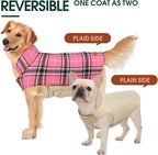 Kuoser Warm Dog Coat, Waterproof Dog Jacket for Extra Large Dogs, Pink 2XL | Adjustable Durable XXL Doggie Winter Coat Reversible Puppy Cold Weather Apparel from Small to Large Breed
