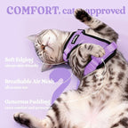 rabbitgoo Cat Harness and Leash Set, Escape Proof Vest, Light Purple | Soft Breathable Mesh, Easy Adjustable Fit, Snap Buckles, Sturdy Clip, Reflective Strips, for Small & Average Cats Walks, Xs