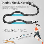 iYoShop Hands Free Dog Leash with Zipper Pouch, Dual Padded Handles and Durable Bungee for Walking, Jogging and Running Your Dog (Medium, 8-25 lbs, Black)