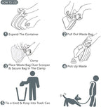 Pooper Scooper, Portable and Handheld Size for Walking Large and Small Dogs Outside Yard or Travel Outdoors, Pup Poop Scoop with Container and 30pcs Pet Waste Bag Attachment