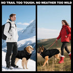 Dog Raincoat with Built-in Harness, Dog Rain Jacket with Clear Hood | Rain Coat For Large Dogs, Doggy Poncho With Leash Hole, Reflective Strips, For Rainy Snowy Weather Walks, Hiking Camping, 2XL