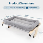 Cat Sill Window Perch - 100% Natural Pine Frame, Soft Plush Fleece Cushion, Tool-Free Adjustment, Supports 55 lbs (Extra Large-Grey)
