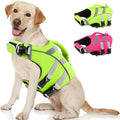 Kuoser Reflective Dog Life Jacket, Dog Life Vest for Swimming Boating | Adjustable Pet Lifejackets, High Flotation Doggie Swimsuit with Rescue Handle for Small Medium Large Dogs