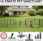 Puppy Playpen Indoor/Outdoor,24'' Portable Dog playpen with Easy-Carry Straps,8 Panels Dog Pen Play Pen for Small Dogs,Rustproof Pet Playpen for Camping RV Yard(with One Door)