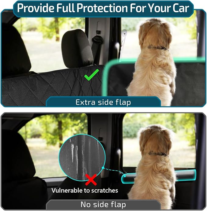 Veckle SUV Cargo Liner for Dogs - Trunk Cover with Bumper Flap Protector | Waterproof Pet Cargo Cover with Side Flaps, Dog Car Seat Cover with Non-Slip Trunk Mat, Prevents Scratches Pet Hair Mud Dirt