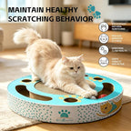 Round cat Scratching pad Modern Cats Scratcher Cardboard Interactive Toys for Indoor Cats with 2 Bell Balls and Kitten Tunnel