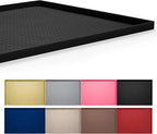 Hubulk Dog Feeding Mat,100% Waterproof Food Grade Silicone Pet Food and Water Bowl Placemat,Dishwasher, High Raised Edge to Prevent Spills,Nonslip Tray to Stop Messes on Floor（28"x18"x0.8", Black）