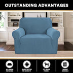 Stretch Chair Cover Chair Slipcovers with Arms 1-Piece Chair Sofa Slipcovers or Living Room Non Slip Armchair Cover Furniture Protector Dogs Pet Friendly(Armchair,Dusty Blue)