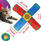 Pet Cat Tunnel, 4 Way Tunnels for Indoor Cats, Collapsible Pet Tunnel for Kitten, Puppy, Rabbit, 25cm-Wide Tunnels, Durable & Breathable, with Peek Hole Toy Ball