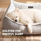 Mora Pets Reversible Dog Bed for Medium Size Dogs Washable 30 x 24 x 8 in | 2 in 1 Cool & Warm Fluffy Pet Bed, Large Cat Bed for Indoor Cats, Soft Sleeping Puppy Bed, Anti Slip Bottom, Modern Grey Rose
