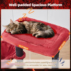 Taoqimiao Gothic Cat Tree, 38.5In Cat Tower for Indoor Cats, for Kittens | Thick Padded Top Perch, Luxurious Cat Condo, Adjustable Basket, 1-Piece Ramp Scratcher, 3 Natural Sisal Posts, MS029SBR