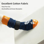 PUPTECK Anti-Slip Dog Socks with Double Sides Grips for Small Medium Large Dogs Hardwood Floors Prevents Licking, Dog Shoes for Hot Pavement Traction Control for Senior Dogs, Dark Blue, S