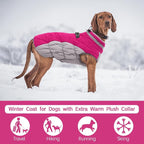FUAMEY Dog Coat for Small Dogs, Fleece Dog Winter Jacket with Harness | Puppy Cold Weather Coats Reflective Pet Puffer Vest with Zipper Water-Resistant Warm Dogs Snowsuit Windproof Rose Pink XS