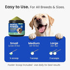 Dog & Cat Teeth Cleaning Powder: Plaque & Tartar Control with Brown Algae, Kelp, Probiotics (1.3B CFU), Sodium Hexametaphosphate & Enzymes – Freshens Breath – Chicken Flavor, 64 Scoops