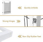 PAWLAND 72“ Extra Wide Dog gate for The House, Doorway, Stairs, Freestanding Foldable Wire Pet Gate, Pet Puppy Safety Fence, 30" Height (White, 3 Panels)