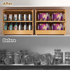 Stackable Bamboo Cat Food Can Organizer, Cat Canned Food Organizer Storage | 2-Tier Adjustable Stacking Can Dispensers, First-In & First-Out System, Holds Up to 36 Cans - for Pantry, Cabinet, Countertop