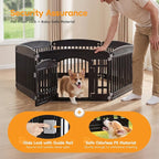 NEWBULIG Dog Playpen 6-Panel, 24IN Puppy Playpen, Stable Dog Play Pen Indoors/Outdoor with Secure Locking Door, Plastic Pet Fence for Small & Medium Dogs