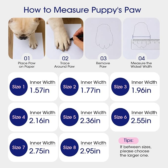 FUAMEY Dog Boots for Small Dogs, Waterproof Dog Shoes, Puppy Booties | Reflective strips, non-slip rubber sole, secure Hook & Loop closure, hot pavement, evening walks, rainy weather, 4 PCs