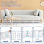 12 Pcs Under Couch Blocker for Bed Adjustable Furniture Plastic | Under Bed Blocker with 30 Ties White Couch Barriers for Dogs Pets Cats (Style3)