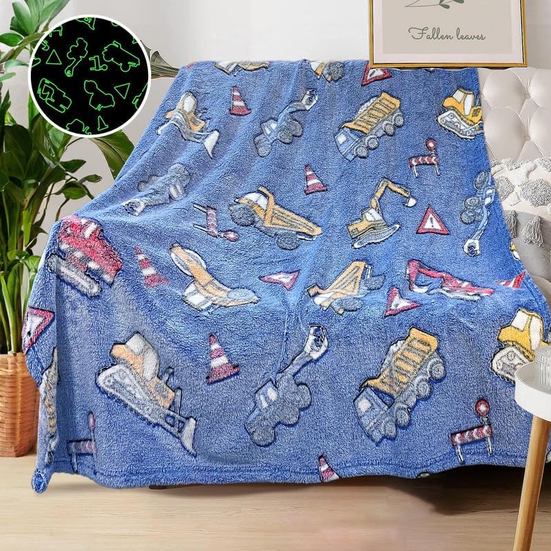 COMFAR Tractor Blanket for Boys, Construction Blanket for Boys, Car Blanket for Boys, Kids Blankets for Boys, Toddler Blanket for Kids, Personalized Baby Blankets for Boys, Birthday 50"x 60" by COMFAR