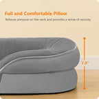 Dwanton Orthopedic Dog Bed for Extra Large Dogs with Gel Memory Foam, Waterproof Dog Sofa, Washable Pet Bed with Four Sided Bolster Cushion, Removable Cover & Non-Slip Bottom, 45", Medium Grey