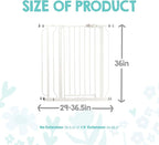 Regalo Safety 36" Extra Tall Baby Gate, Bottom of Stairs & Doorways | Fits Openings 29"-36.5" Wide, Pressure Mounted with Door, For Babies, Toddlers & Pets, White