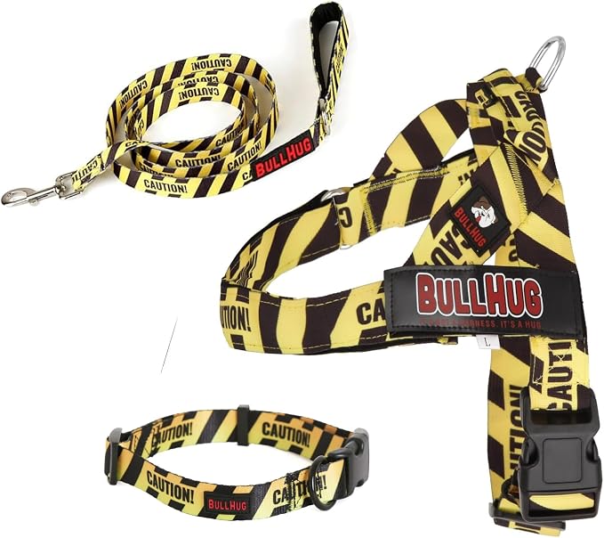 BULLHUG Adjustable Dog Harness– No Pull, No Choke – for English Bulldogs, French Bulldogs, Pugs & Broad-Chested Breeds – Easy, Safe Walks (Fries, Medium)