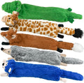 SHARLOVY Dog Squeaky Toys No Stuffing 5 Pack, Plush Crinkle Dog Toys for Large Breed, Durable Doggie Chew Cute Animals Puppy Toy for Teething
