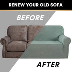 Oversized Stretch Sofa Cover Slipcover 1-Piece, Spandex Jacquard Fabric Universal Couch Cover for 3 Cushion, Washable Non Slip Sofa Cover, Pet Friendly(XL Sofa 101"-110", Sage)