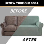Stretch Loveseat Sofa Cover Slipcover Couch Cover for 2 Cushion Sofa Washable Sofa Cover for Pets Friendly Furniture Protector Covers with Non Slip Bottom(Loveseat, Sage)