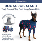 Spark Paws Dog Surgery Recovery Suit – Dog Recovery Suit After Surgery, Anti-Lick Dog Onesie, Abdominal Wound Protector, Soft Cone Alternative for Spay Neuter Male Female Pet Recovery - Hearts - 3XL