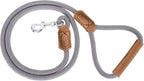 Mile High Life Dog Leash with Genuine Leather Handle, 6 FT/5 FT/4 FT | Leather Grip Rope Leash, Heavy Duty 360° Swivel Metal Clasp, for Small Medium & Large Dogs