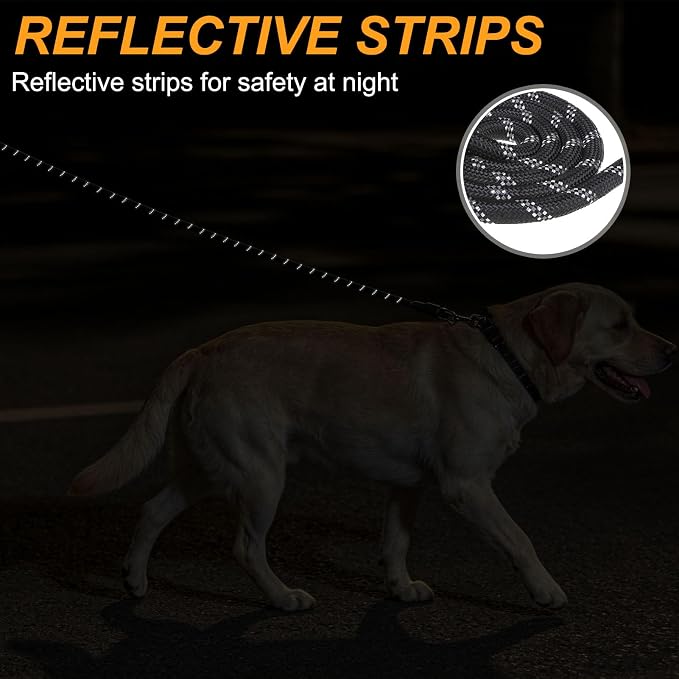 BEAUTYZOO 12 Pack Dog Leashes for Large Dogs Heavy Duty, 5FT Bulk Rope Dog Leashes Multipack with Reflective Thread, Soft Padded Handle Thick Lead Leash for Medium Dogs