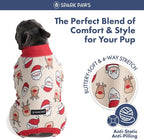 Spark Paws Dog Christmas Pajama, Dog Recovery Suit Male, Onesie, Ultra-Soft and 4-Way Stretch, for Small Medium and Large Breeds - Santa and Rudolph - 3XL