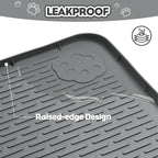 Silicone Cat Litter Mat for Litter Box 40”x28” Large Cat Mat, Dark Grey | Waterproof, Non-Slip, Leak-Proof Rug Mat with Lip, Easy to Clean, Extra Large Litter Catcher Mat for Floor