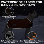 BEAUTYZOO Dog Winter Coat for X-Large Dogs Waterproof, Warm Reflective Great Dane Oxford Canvas Jacket, Fleece Dog Cold Weather Coats Windproof for Female Male Dogs, Orange XL